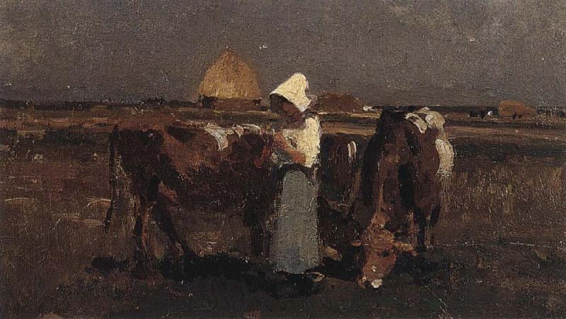 Nicolae Grigorescu Peasant Watching her Cows at Barbizon